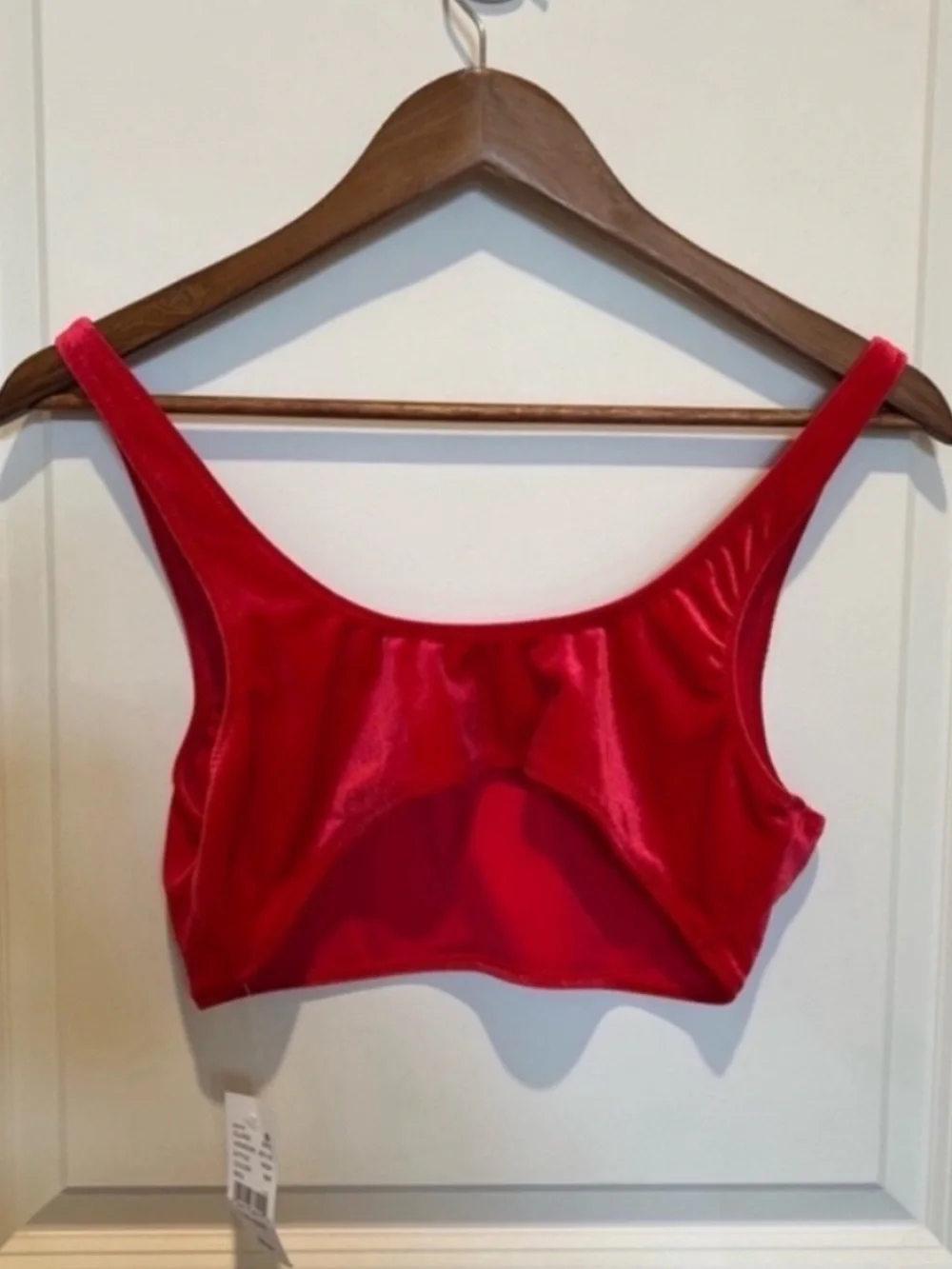 NEW Kendall & Kylie Velour Top Red Size Large Lingerie Bra